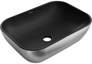 Mexen Rita, umývadlo na dosku 45x32x14 cm, čierna matná-strieborný vzor, 21084573