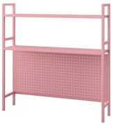 Kovový nadstavec na písací stôl JENNY, 950 x 980 x 220 mm, ružový