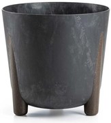 PLASTOVÝ KVETINÁČ MOSS 30X28,5 CM IMITÁCIA BETÓNU ČIERNA