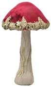 Huba s červeným klobúkom a zlatými detailmi Mushroom - Ø 17*29 cm