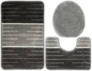 Sada kúpeľňových koberčekov COMO sivá / krémová, pruhy