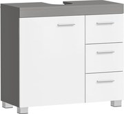 Kúpeľňová skrinka pod umývadlo, 30 x 70 x 64 cm, sivá a biela farba
