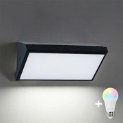 Brilagi - LED RGBW vonkajšie nástenné svietidlo TRIANGLE 1xE27/9W/230V čierna IP65