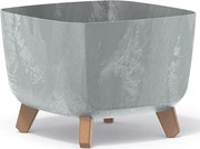 Plastový kvetináč na nožičkách DGQL300E 29 cm - sivý betón