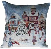 Gobelínová obliečka Vianočné námestie 45x45 cm