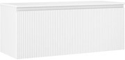 Mexen Rivel, kúpeľňová skrinka pod umývadlo 120 cm s hornou časťou, 1 zásuvka, drážkovaná, biela matná, 91A20-12047-1-BFC01
