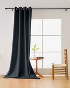 Čierny záves OXFORD 140x250 cm Zavesenie: Kovové krúžky