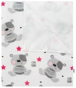 New Baby Nepremokavá flanelová podložka Cute Teddy ružová, 57 x 47 cm