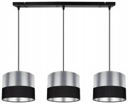 Závesné svietidlo Chromic, 3x chrómové textilné tienidlo (mix 2 farieb), (výber z 2 farieb konštrukcie)