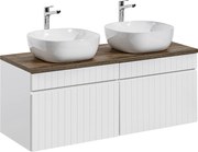 Comad Kúpeľňová skrinka s doskovými umývadlami set Iconic White 160 biela/dub santa fe
