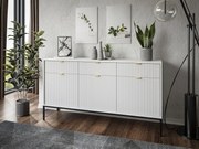 KOMODA VIGGO BIELA + ČIERNY PODSTAVEC 154 cm