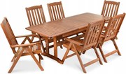 Sada záhradného nábytku stôl stoličky borovicové drevo 6 osôb Konsimo Alces