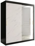 Skriňa Marmur T2 180 čierna/mramor biely