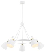 Argon 2117 - Luster na tyči CHARLOTTE 5xE27/15W/230V biela/zlatá
