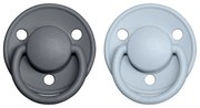 BIBS De Lux cumlíky, kaučuk 2ks - veľkosť 1 - Iron Baby blue