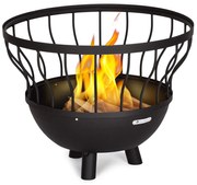 Nantai, ohnisko s grilom a stolom 3 v 1, Ø 66 cm, grilovací rošt Ø 50 cm, oceľ, bambusová doska
