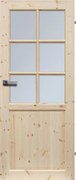 Normandia Interiérové dvere 6S sklo 70 P, 750 × 1985 mm, masívne drevo, pravé, borovice, presklené