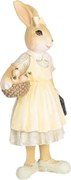 Dekorácia zajačik v žltých šatách - 8*5*15 cm