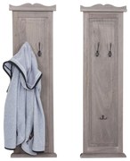2x vešiaková stena s 3 vešiakmi 94453 - 109x28x3,5 cm, sivohnedá