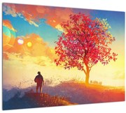 Obraz stromu na kopci (70x50 cm)