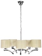 Luster na lanku DRAGA 5xE27/60W/230V béžová/lesklý chróm