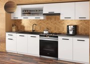 Kuchynská linka Belini 260 cm biely mat s pracovnou doskou Justyna  TOR JUSTYNA/3/WT/WT/0/B1