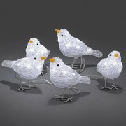 Vianočná vonkajšia dekorácia Vtáčiky, 40 LED, 5 ks