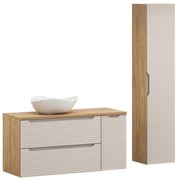 Koupelnová sestava Luxor Beige Cloud se skříňkami a umyvadlem 120 cm dub olejovaný/béžová
