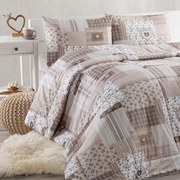 Letná sada periny a vankúša PATCHWORK, béžová