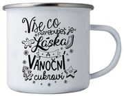 Bohemia Gifts Vianočný plechový hrnček - Láska a Vánoce, 350 ml