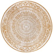 Okrovožlto-biely okrúhly vonkajší koberec ø 140 cm Siruma – NORTHRUGS