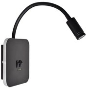 Nástenné LED svietidlo Base1, 1x LED 8+2w, 4000k, b, vypínač