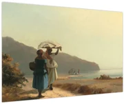 Obraz - Camille Pissarro, Two Women Chatting by the Sea, St. Thomas, reprodukcia (90x60 cm)