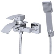 Gamma Elva, nástenná vaňová batéria s ručnou sprchovou súpravou, chrómová, GMA-BEAW-CH