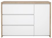 Biela/v prírodnej farbe komoda v dekore duba 119x84x48 cm Next – Tvilum