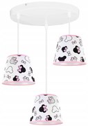 Detské závesné svietidlo Minnie, 3x textilné tienidlo so vzorom, o, s