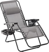 CH Záhradné skladacie relaxačné kreslo Zero II - sivá