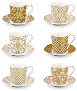 Porcelánové šálky v zlatej farbe v súprave 6 ks My Coffee – Tescoma