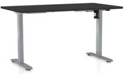Výškovo nastaviteľný stôl OfficeTech A, 120 x 80 cm, sivá podnož, čierna