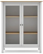 Biela/prírodná vitrína z borovicového dreva 90x110 cm Misti – Marckeric