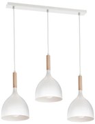 Luster na lanku NOAK WOOD 3xE27/15W/230V biela/buk