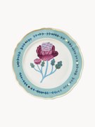 Ručne vyrobený plytký tanier z porcelánu Botanica
