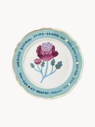 Ručne vyrobený porcelánový plytký tanier Botanica