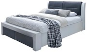 Posteľ Cassandra-S 140 biela-čierna