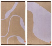 Uteráky v súprave 2 ks z Bio bavlny v levanduľovofialovej a svetlohnedej farbe 50x90 cm Nova Arte – Mette Ditmer Denmark