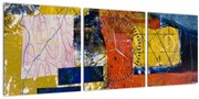 Obraz - Abstrakcia (s hodinami) (90x30 cm)