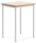 Stôl SONITUS, 700x600x900 mm, linoleum - béžová, biela