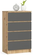 Komoda Kuba 60 cm - 4 zásuvky dub artisan/grafitová