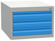 Závesný dielenský box na náradie KOVONA, 3 zásuvky, 350 x 480 x 610 mm