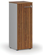 Nízka kancelárska skriňa s dverami PRIMO GRAY, 400 x 420 x 1087 mm, sivá/orech